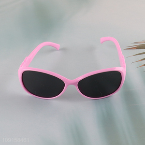 Low price pink girls kids summer plastic sunglasses outdoor glasses