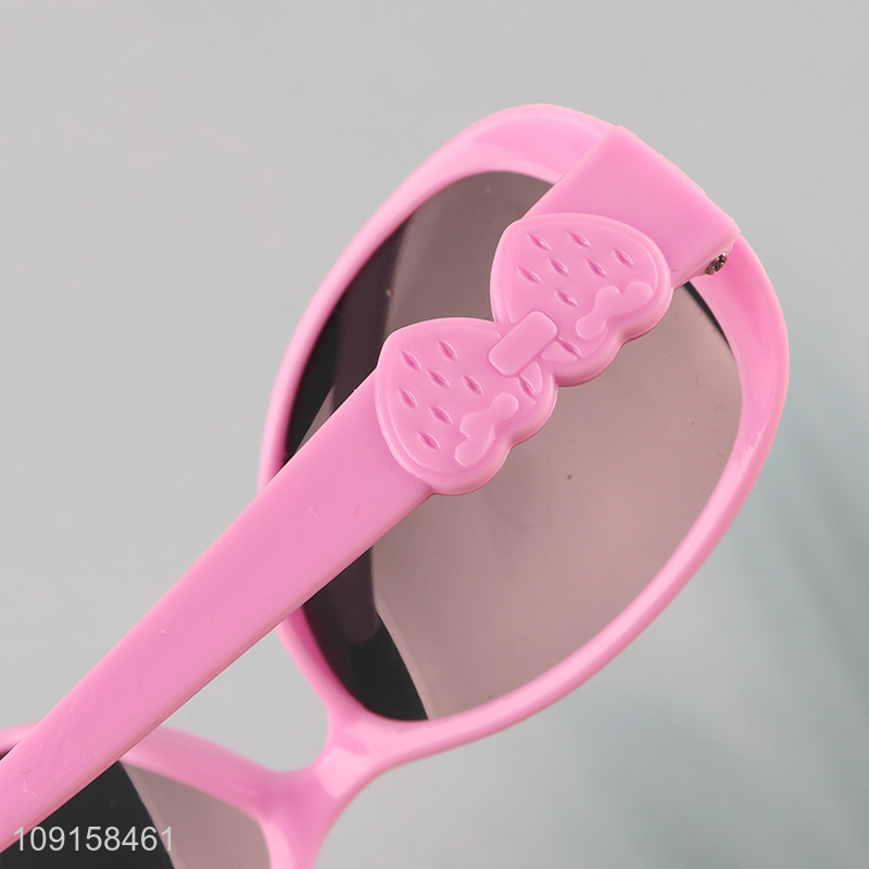 Low price pink girls kids summer plastic sunglasses outdoor glasses