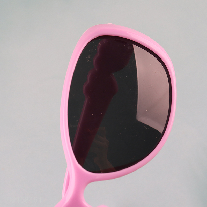 Low price pink girls kids summer plastic sunglasses outdoor glasses