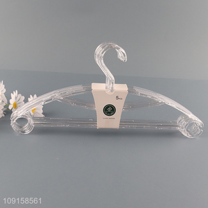 Top selling transparent 5pcs household clothes hanger coat hanger