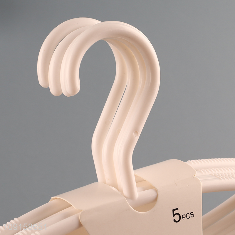 New arrival non-slip 5pcs plastic clothes hanger coat hanger