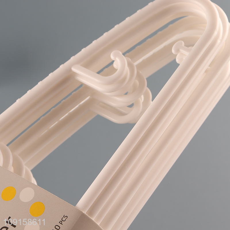 Good quality 10pcs plastic clothes hanger coat hanger for household