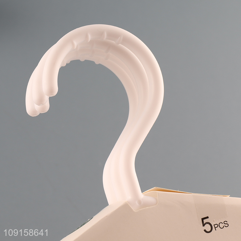 Factory price plastic 5pcs clothes hanger coat hanger for household
