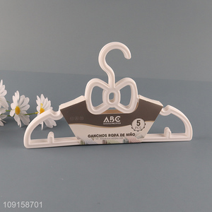 Top sale 5pcs children plastic clothes hanger coat hanger wholesale
