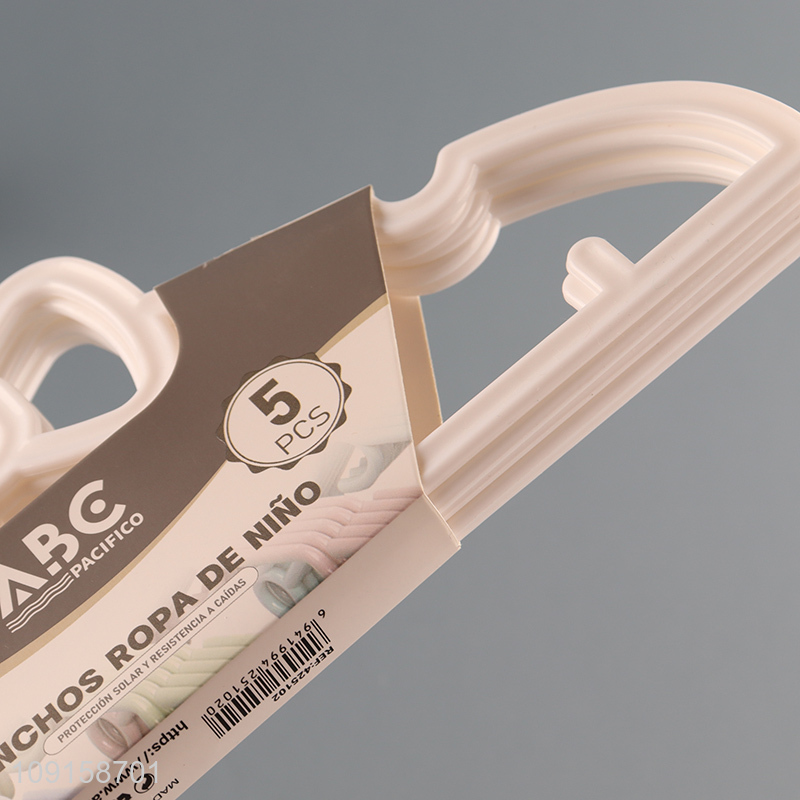 Top sale 5pcs children plastic clothes hanger coat hanger wholesale