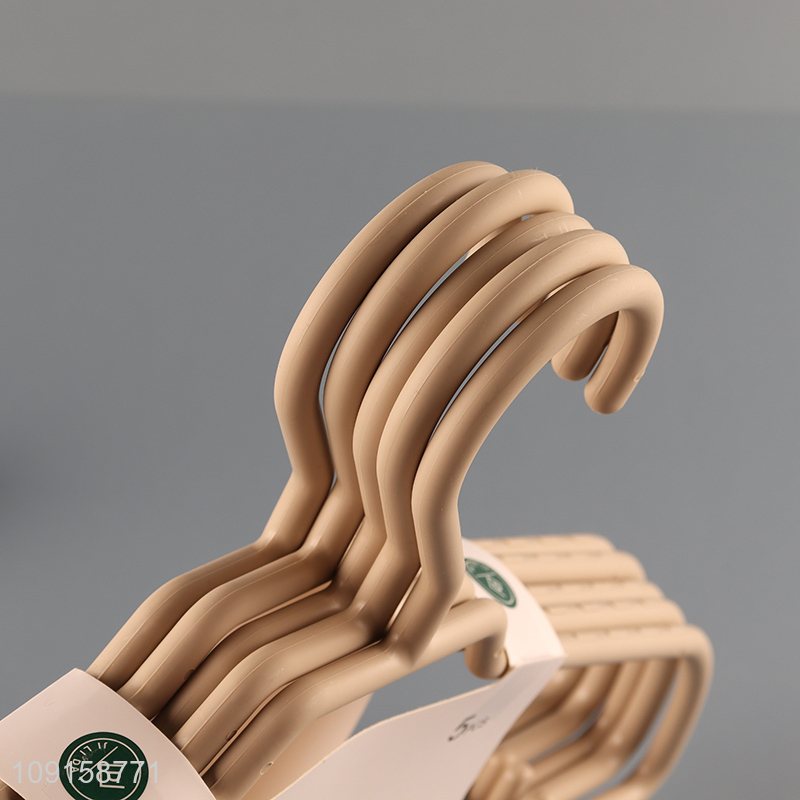 Top quality non-slip 5pcs plastic clothes hanger coat hanger for sale