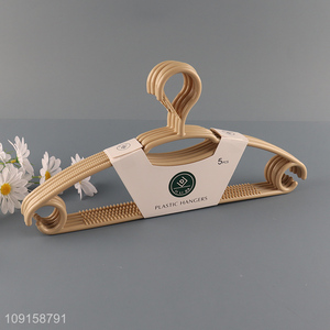 Top quality 5pcs plastic anti-slip clothes hanger coat hanger for sale