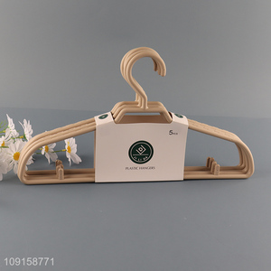 Top quality non-slip 5pcs plastic clothes hanger coat hanger for sale