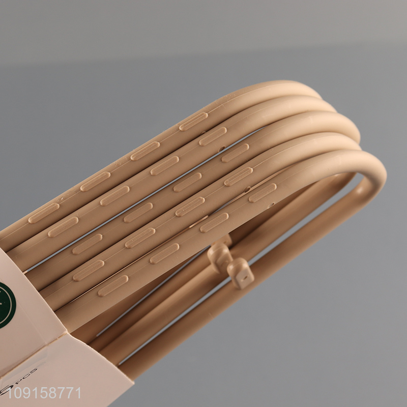 Top quality non-slip 5pcs plastic clothes hanger coat hanger for sale