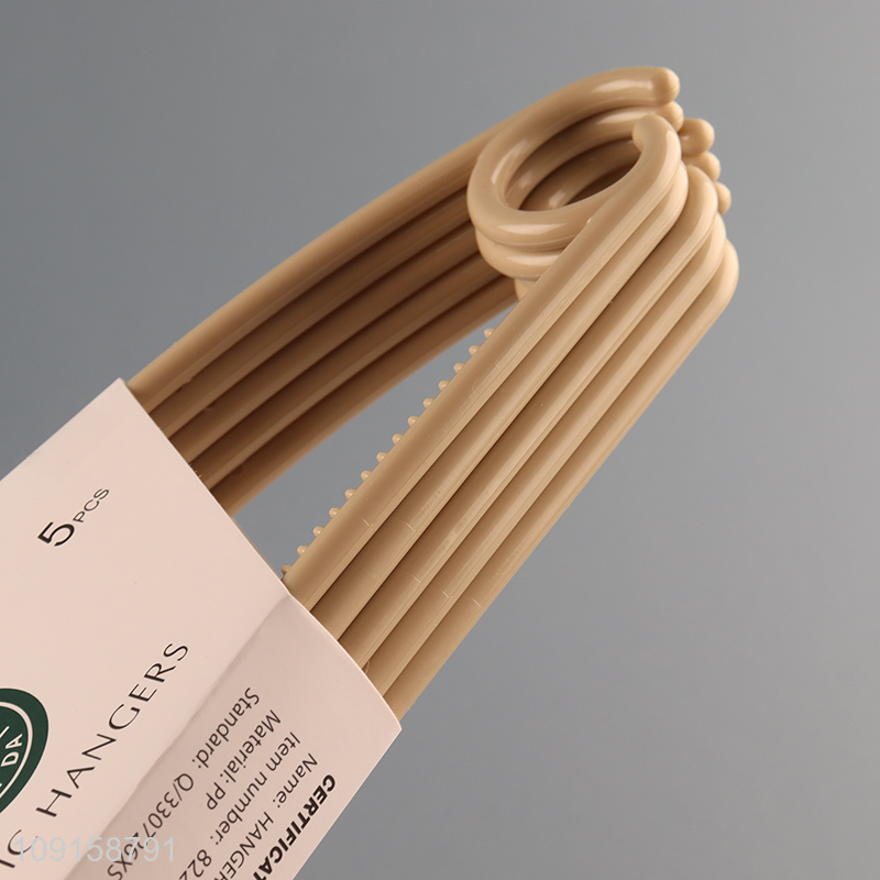 Top quality 5pcs plastic anti-slip clothes hanger coat hanger for sale