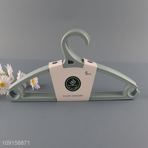 Factory supply 5pcs plastic clothes hanger coat hanger for household