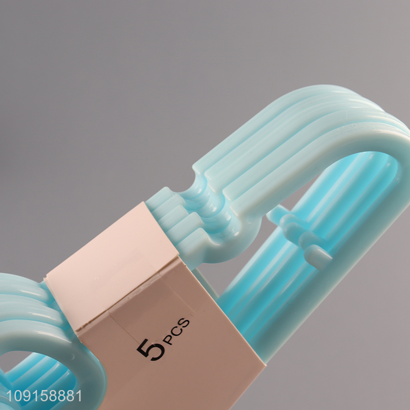 Top sale 5pcs plastic anti-slip children clothes hanger coat hanger