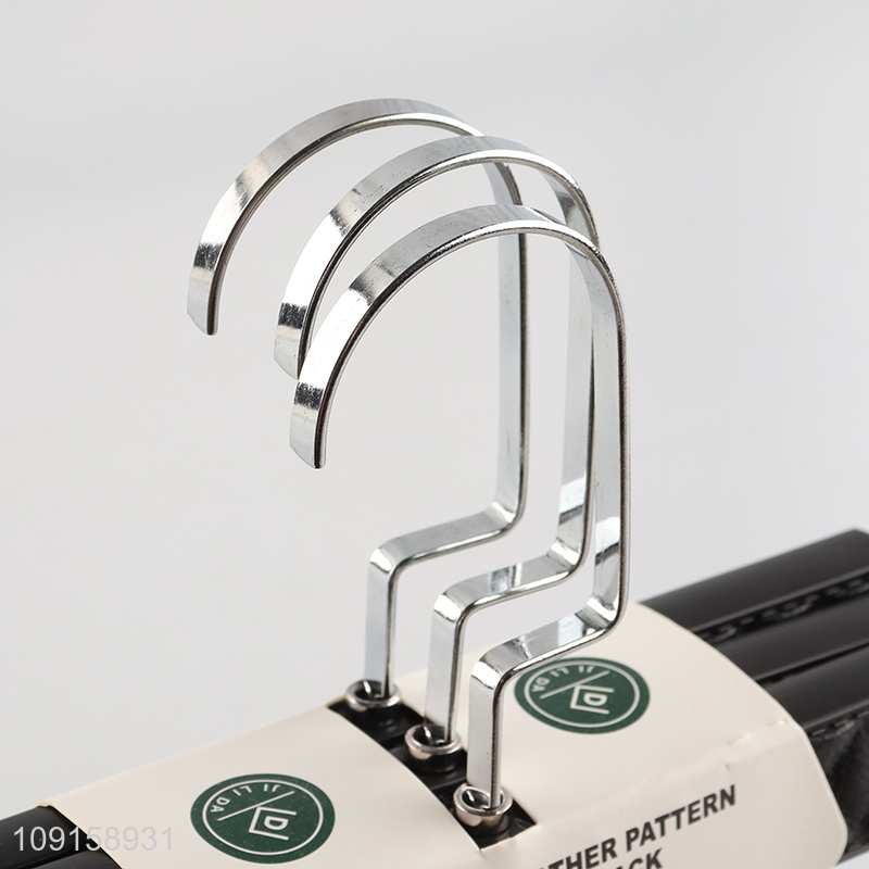 Top sale 3pcs household leather pattern pants rack wholesale