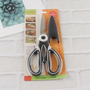 Top quality household kitchen scissors chicken bone scissors with cover