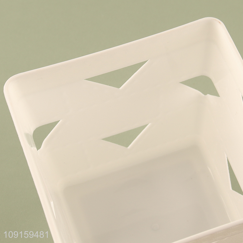 Popular products square plastic storage basket for desktop organizer