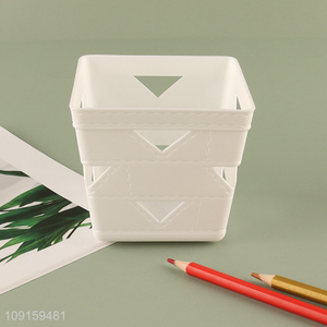 Popular products square plastic storage basket for desktop organizer