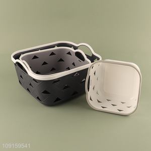 Yiwu market multicolor hollow storage basket with handle