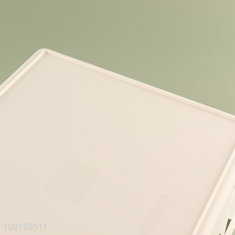 Factory price rectangle plastic desktop organizer hollow storage basket