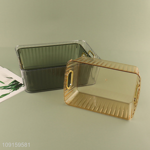 Low price multicolor rectangle plastic storage box with handle