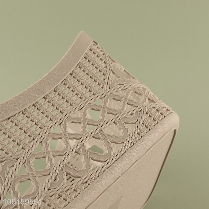 Best selling plastic hollow storage basket with handle