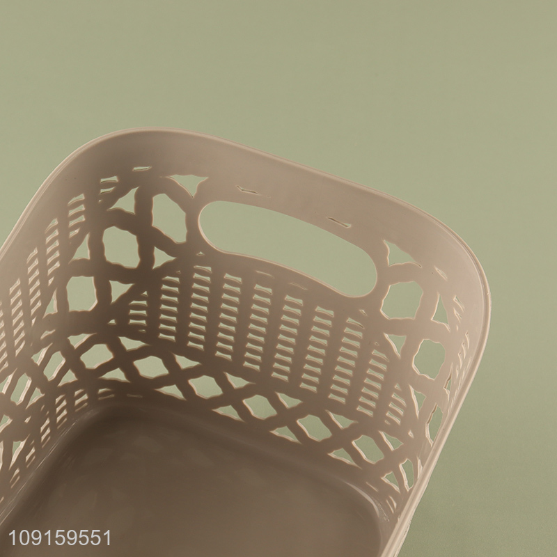 Best selling plastic hollow storage basket with handle