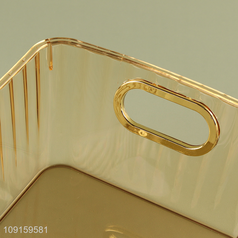 Low price multicolor rectangle plastic storage box with handle