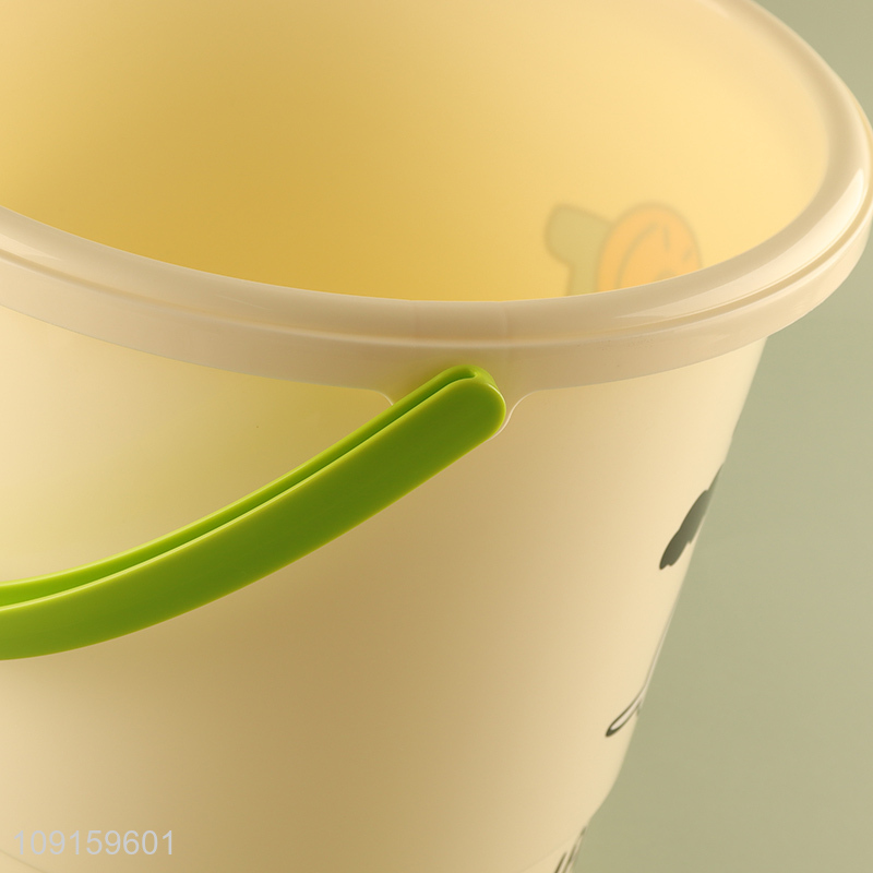 China factory cartoon printed bathroom water bucket with handle