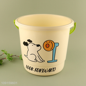 China factory cartoon printed bathroom water bucket with handle
