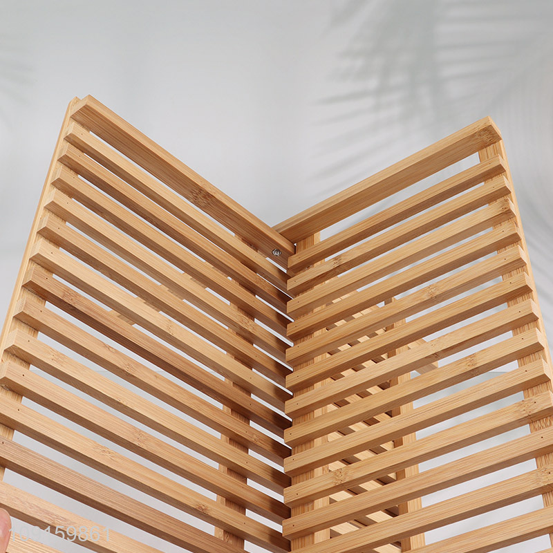 Factory Price Dish Drying Rack Folding Bamboo Dish Rack for Kitchen