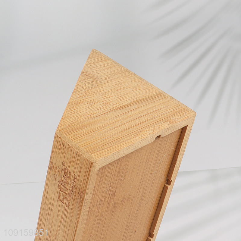 Hot Selling Bamboo Desktop Organizer Desktop Makeup Organizer for Home