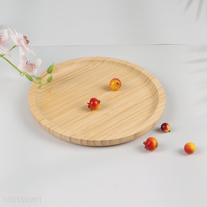 Online Wholesale Round Bamboo Serving Tray Bamboo Fruit Bread Plate