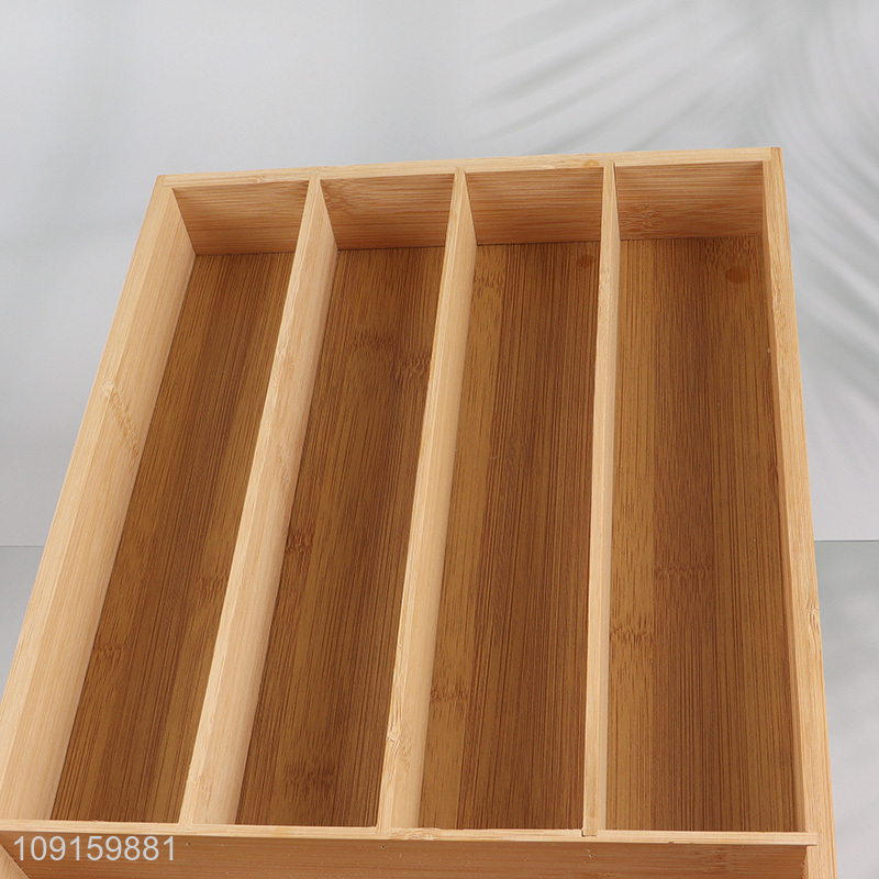 High Quality Bamboo Drawer Organizer Bins Kitchen Utensils Storage Bins