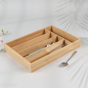 High Quality Bamboo Drawer Organizer Bins Kitchen Utensils Cutlery Organizer