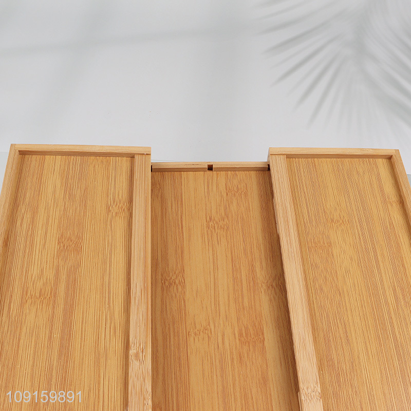 New Product Bamboo Drawer Organizer Bins for Cutlery Kitchen Utensils