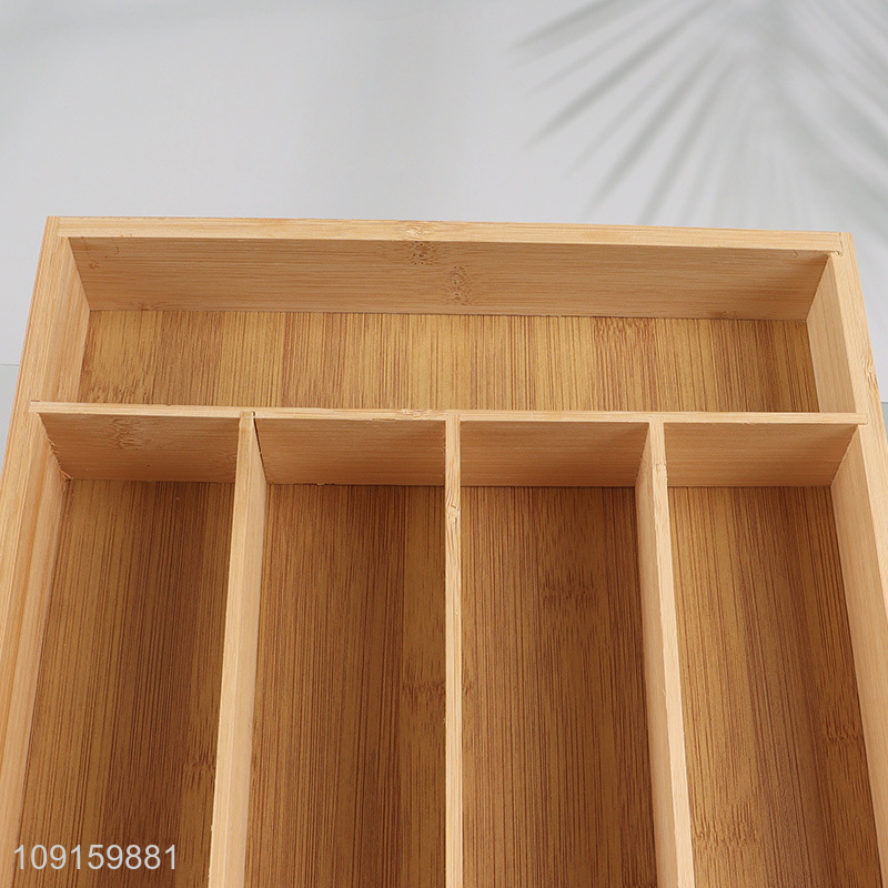 High Quality Bamboo Drawer Organizer Bins Kitchen Utensils Storage Bins