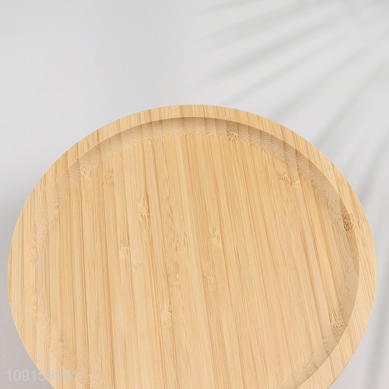 Online Wholesale Round Bamboo Serving Tray Bamboo Fruit Bread Plate