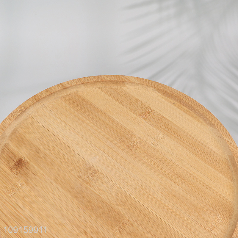 China Imports Round Bamboo Fruit Plate Breakfast Fruit Serving Tray