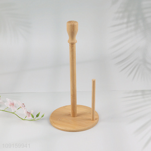 Hot Selling Non-Slip Bamboo Paper Towel Holder for Kitchen Bathroom