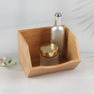 Factory Supply Stackable Bamboo Storage Organizer Bins for Kitchen Countertop