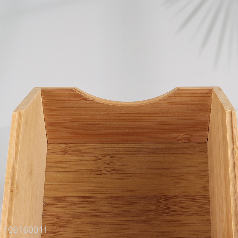 Factory Supply Stackable Bamboo Storage Organizer Bins for Kitchen Countertop