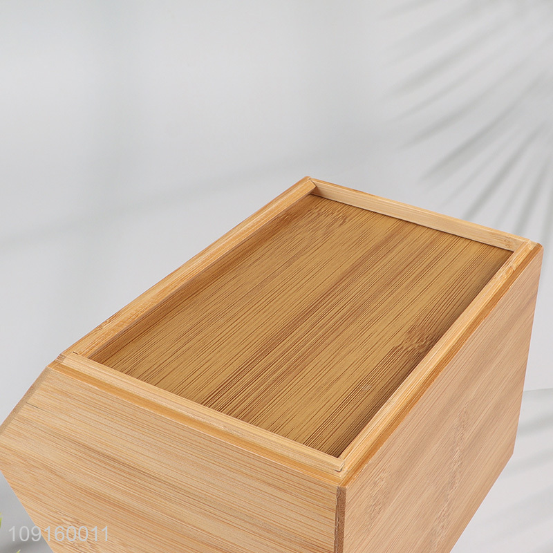 Factory Supply Stackable Bamboo Storage Organizer Bins for Kitchen Countertop