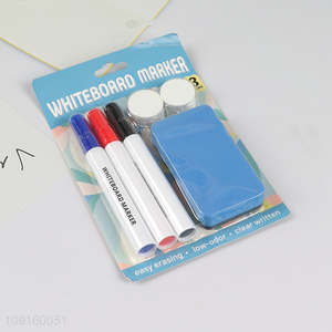 Hot Selling Dry Erase Whiteboard Markers Set with White Board Eraser & Magnets