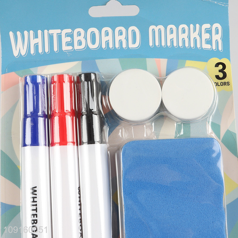Hot Selling Dry Erase Whiteboard Markers Set with White Board Eraser & Magnets
