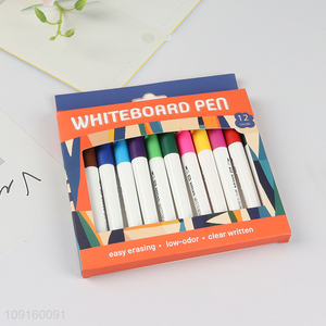 New Product 12 Colors Fine Tip Dry Erase Low Odor Markers for Whiteboard