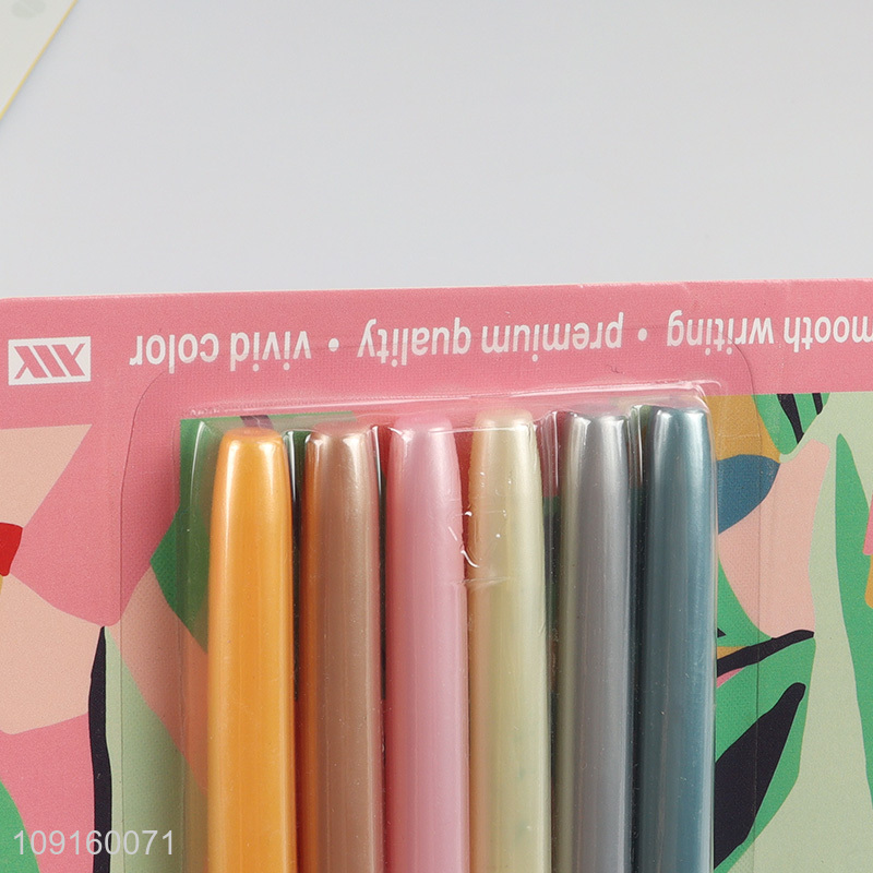 New Arrival 6 Colors Fine Tip Glitter Markers Metallic Shimmer Markers