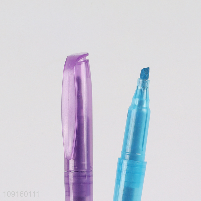 China Imports 6 Colors Chisel Tip Highlighter Markers Water Based Ink Markers