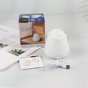 New Arrival Rose Night Light USB Rechargeable Night Lamp for Home Decor