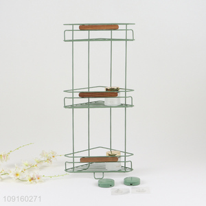 Hot Selling 3-Tier Metal Wire Corner Shower Caddy with Suction Cups