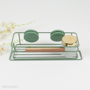 High Quality Suction Cup Metal Shower Caddy Towel Rack for Shampoo