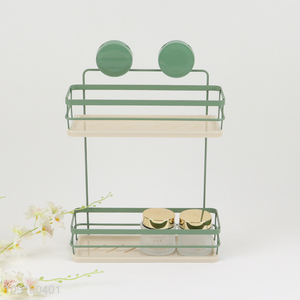Factory Price 2-Tier Metal Wire Shower Caddy Suction Cup Shower Rack